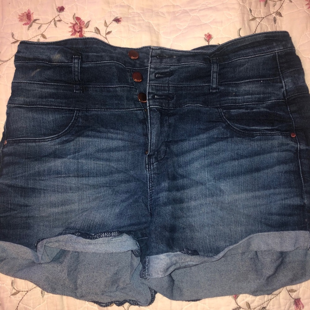 Faded High-Rise Shorts